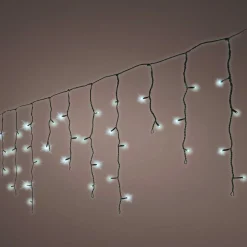 Stalactite lumineuse 20 m 490 LED câble noir Stars Blanc froid