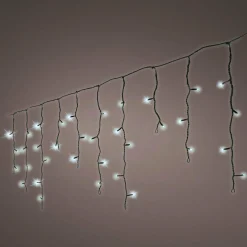 Stalactite lumineuse 7,50 m 175 LED câble noir Blanc froid