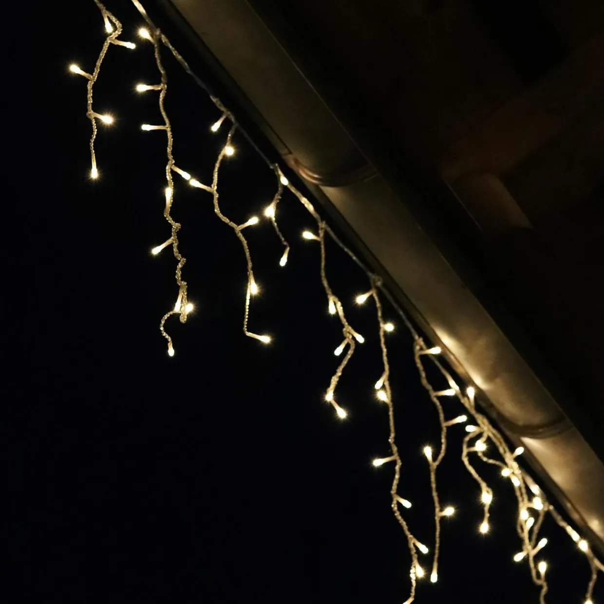 Stalactite lumineuse 20 m 490 LED câble blanc Stars Blanc chaud