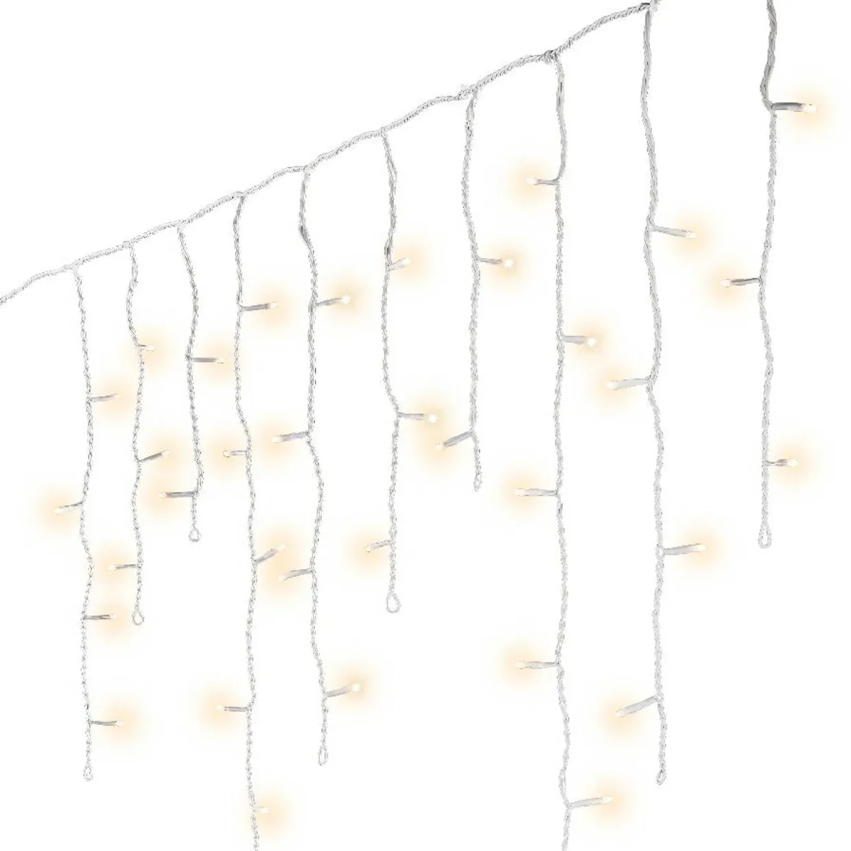 Stalactite lumineuse 20 m 490 LED câble blanc Stars Blanc chaud
