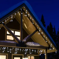 Stalactite lumineuse 11 m 259 LED câble noir Stars Blanc froid