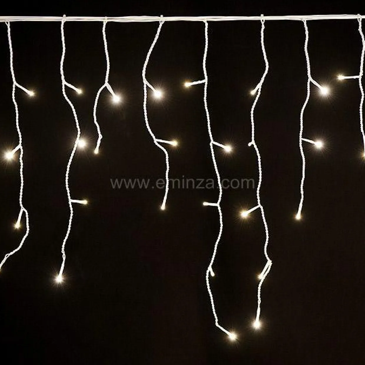 Stalactite lumineuse 11 m 259 LED câble blanc Stars Blanc chaud