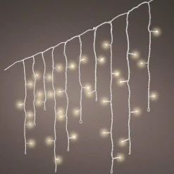 Stalactite lumineuse 11 m 259 LED câble blanc Stars Blanc chaud