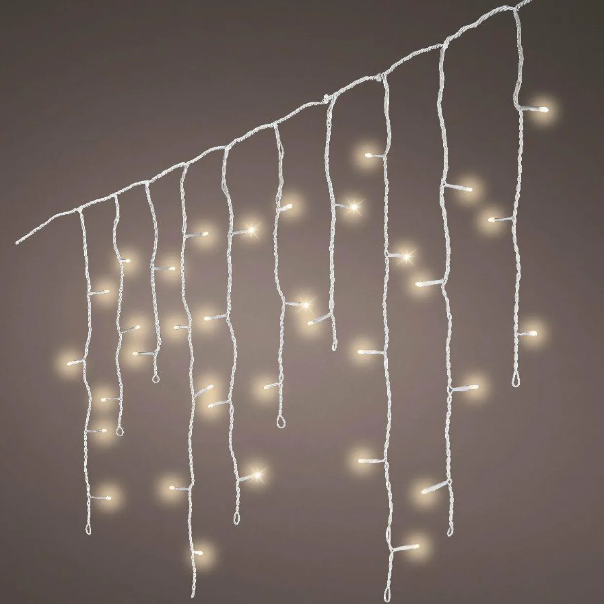 Stalactite lumineuse 11 m 259 LED câble blanc Stars Blanc chaud