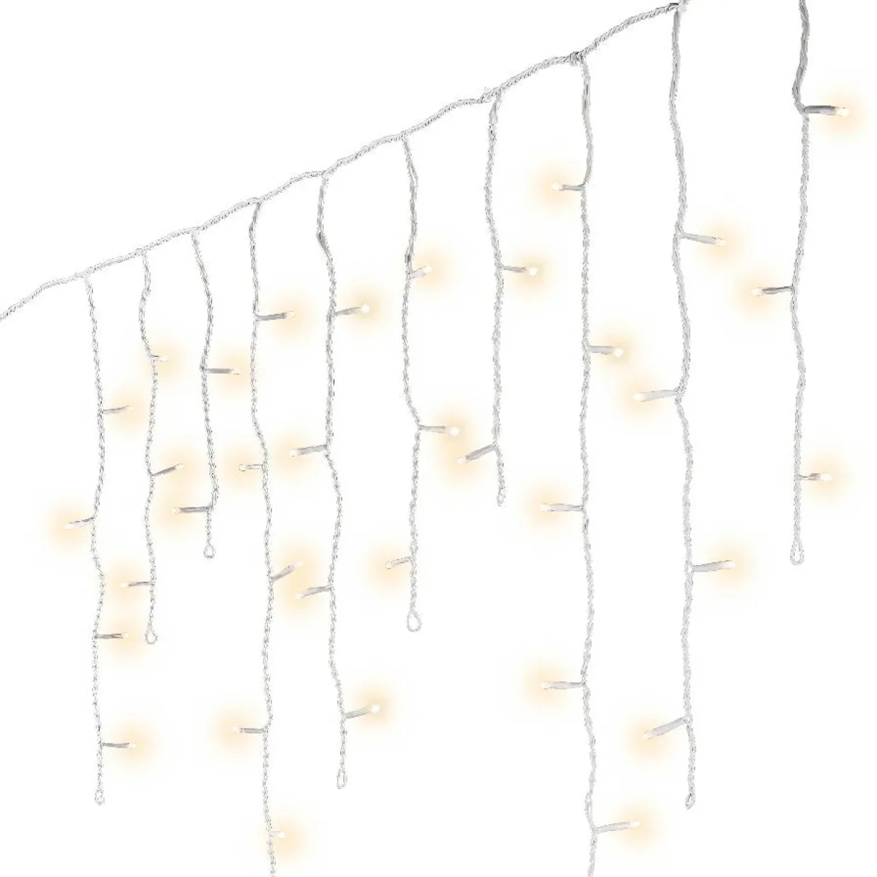 Stalactite lumineuse 11 m 259 LED câble blanc Stars Blanc chaud