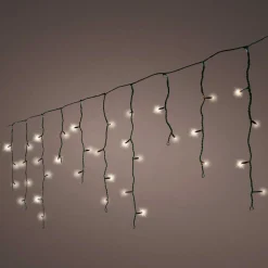 Stalactite lumineuse 30 m 900 LED câble noir Stars Grande hauteur XL Timer Blanc Chaud