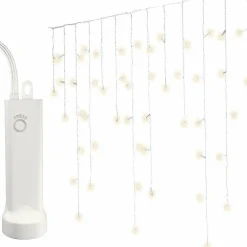 Stalactite lumineuse à piles 14 m 384 LED câble blanc Durawise Blanc chaud