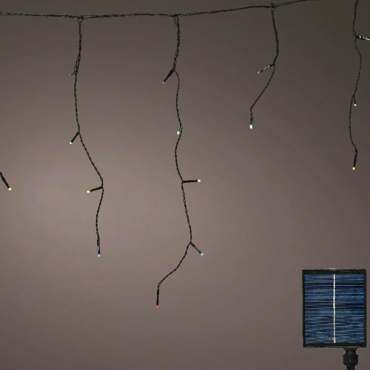 Stalactite lumineuse Solaire 11 m 259 LED Rechargeable Multicolore