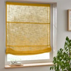 Store bateau passe tringle (90 x 180 cm) Robin Jaune ocre