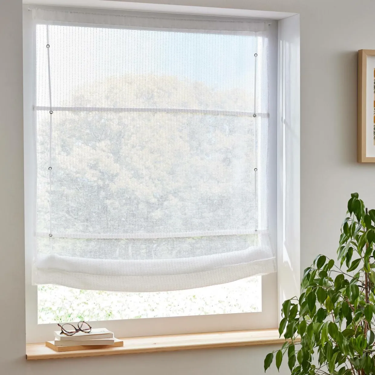 Store bateau passe tringle (90 x 180 cm) Arthur Blanc