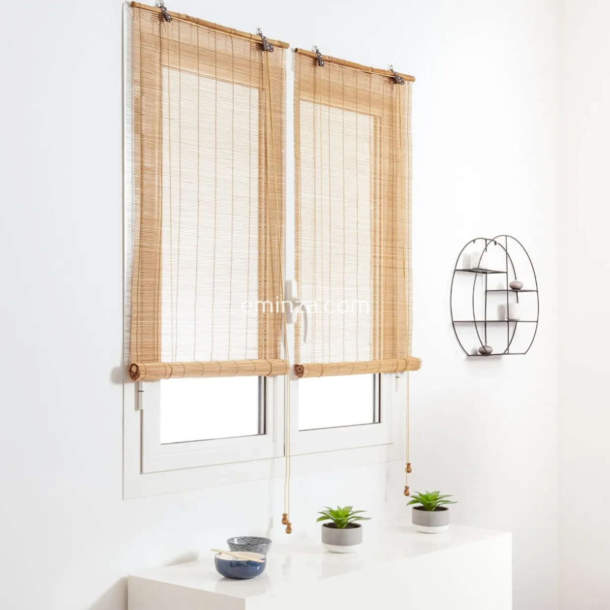 Store enrouleur à baguettes (90 x 180 cm) Bambou Naturel