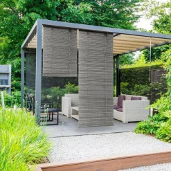 Store enrouleur à lattes (90 x 180 cm) Bambou Gris clair et gris foncé