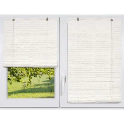 Store enrouleur extérieur effet rotin (150 x 180 cm) Tanoa Blanc