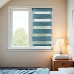 Store enrouleur Jour / Nuit (45 x 90 cm) Bleu chiné