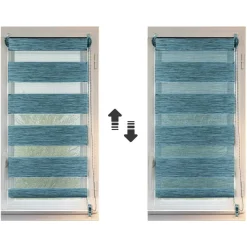 Store enrouleur Jour / Nuit (45 x 90 cm) Bleu chiné
