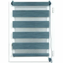 Store enrouleur Jour / Nuit (45 x 90 cm) Bleu chiné