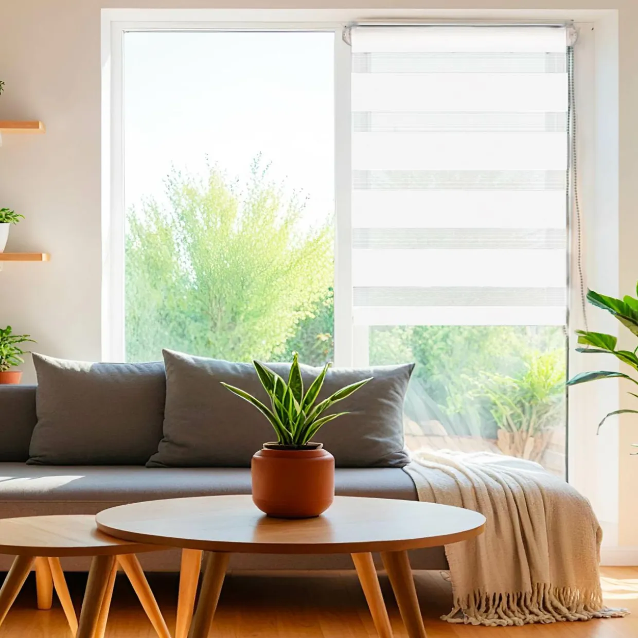 Store enrouleur Jour / Nuit (90 x H250 cm) Blanc