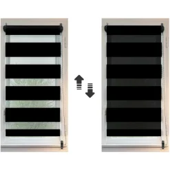 Store enrouleur Jour / Nuit (45 x 90 cm) Noir