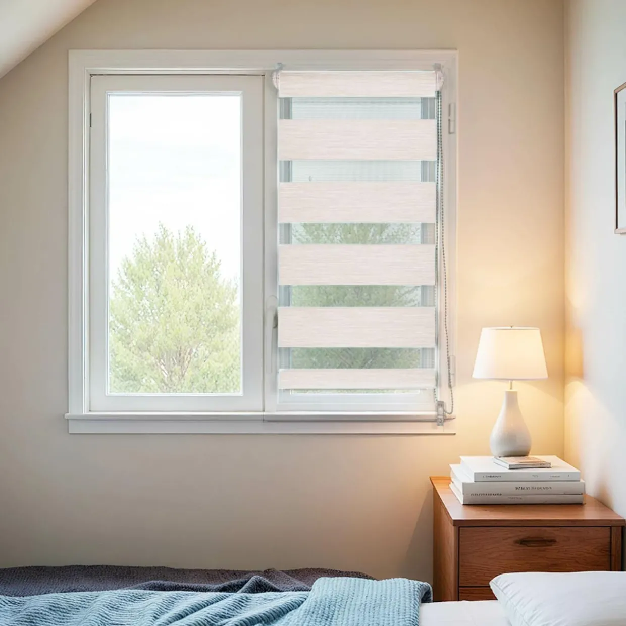 Store enrouleur Jour / Nuit (60 x H90 cm) Beige chiné