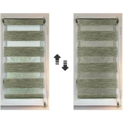 Store enrouleur Jour / Nuit (90 x 180 cm) Vert chiné