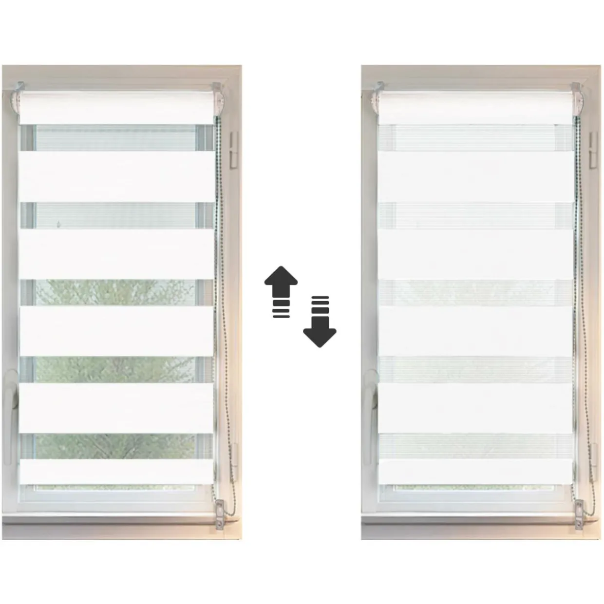 Store enrouleur Jour / Nuit (75 x 250 cm) Blanc