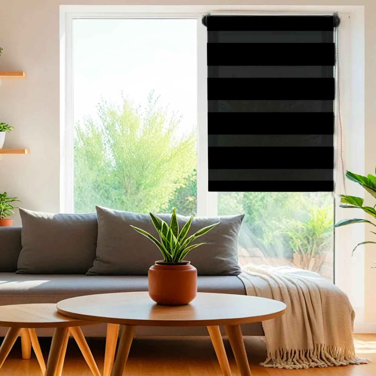 Store enrouleur Jour / Nuit (75 x 180 cm) Noir