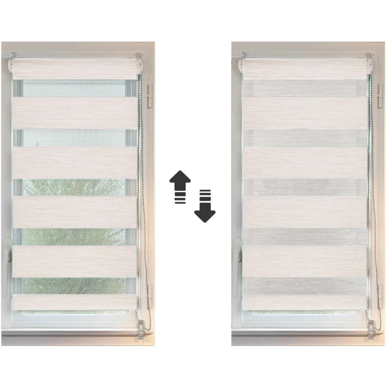 Store enrouleur Jour / Nuit (90 x 250 cm) Beige chiné