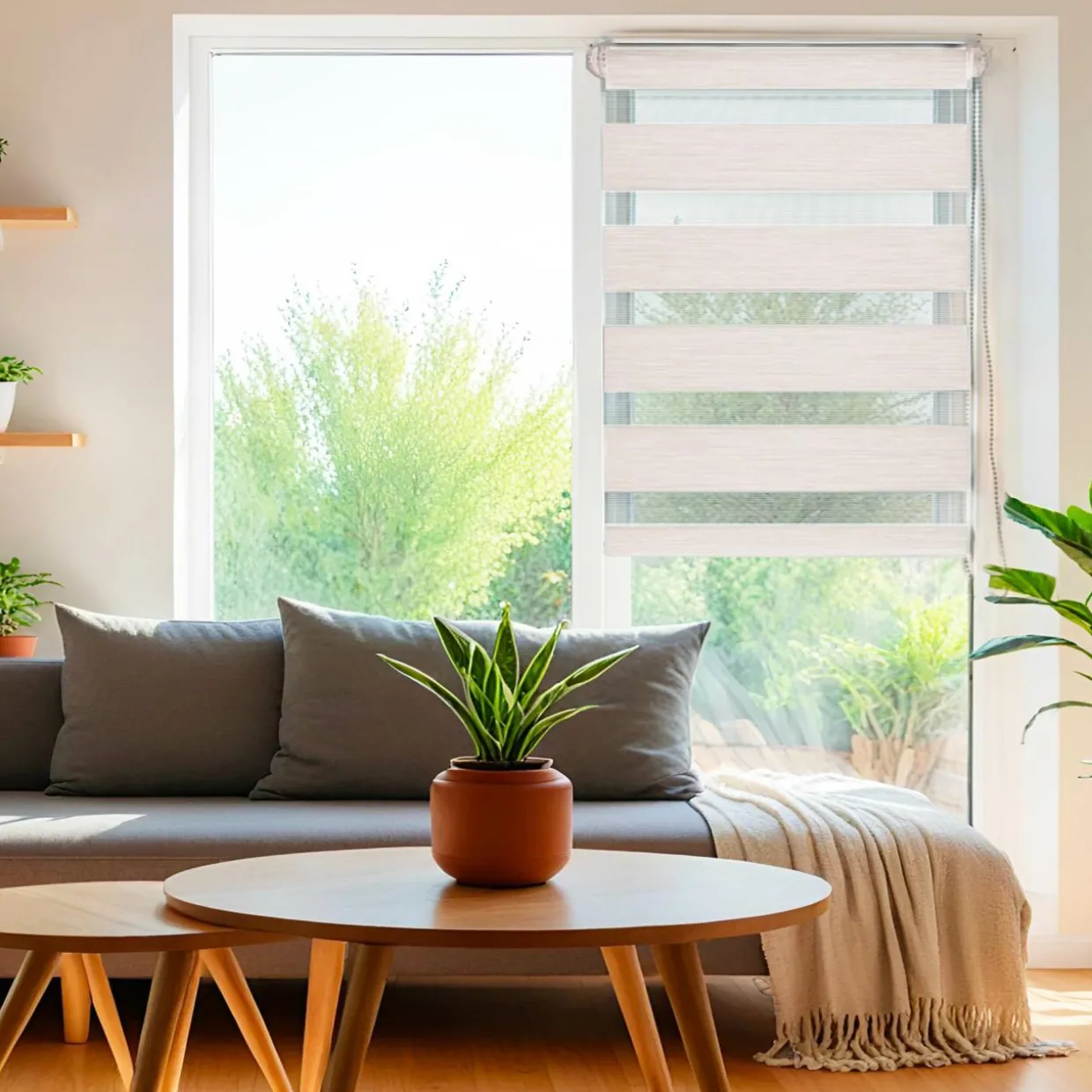 Store enrouleur Jour / Nuit (60 x 250 cm) Beige chiné