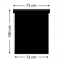 Store enrouleur occultant (75 x 180 cm) Uni Noir