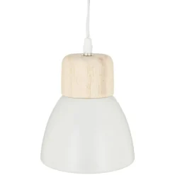 Suspension bois et métal (D15 cm) Break Blanche