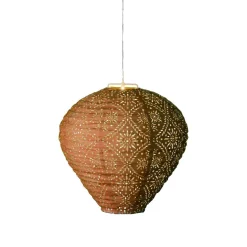 Suspension de jardin solaire (H28 cm) Lanterne ajourée Marron