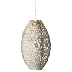 Suspension de jardin solaire (H38 cm) Lanterne ajourée Marron clair