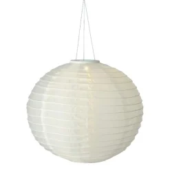 Suspension de jardin solaire (H35 cm) Lanterne chinoise Blanche