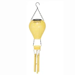 Suspension de jardin solaire LED (H56 cm) Montgolfière Jaune
