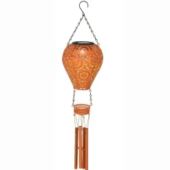 Suspension de jardin solaire LED (H56 cm) Montgolfière Orange