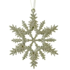 Suspension de Noël (D13 cm) Flocon éclat givré Doré pailleté