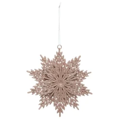 Suspension de Noël (D12 cm) Étoile éternelle Rose pailletée