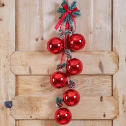 Suspension de Noël déco (H22 cm) Boules Luxe Rouge
