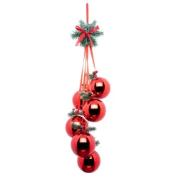 Suspension de Noël déco (H22 cm) Boules Luxe Rouge