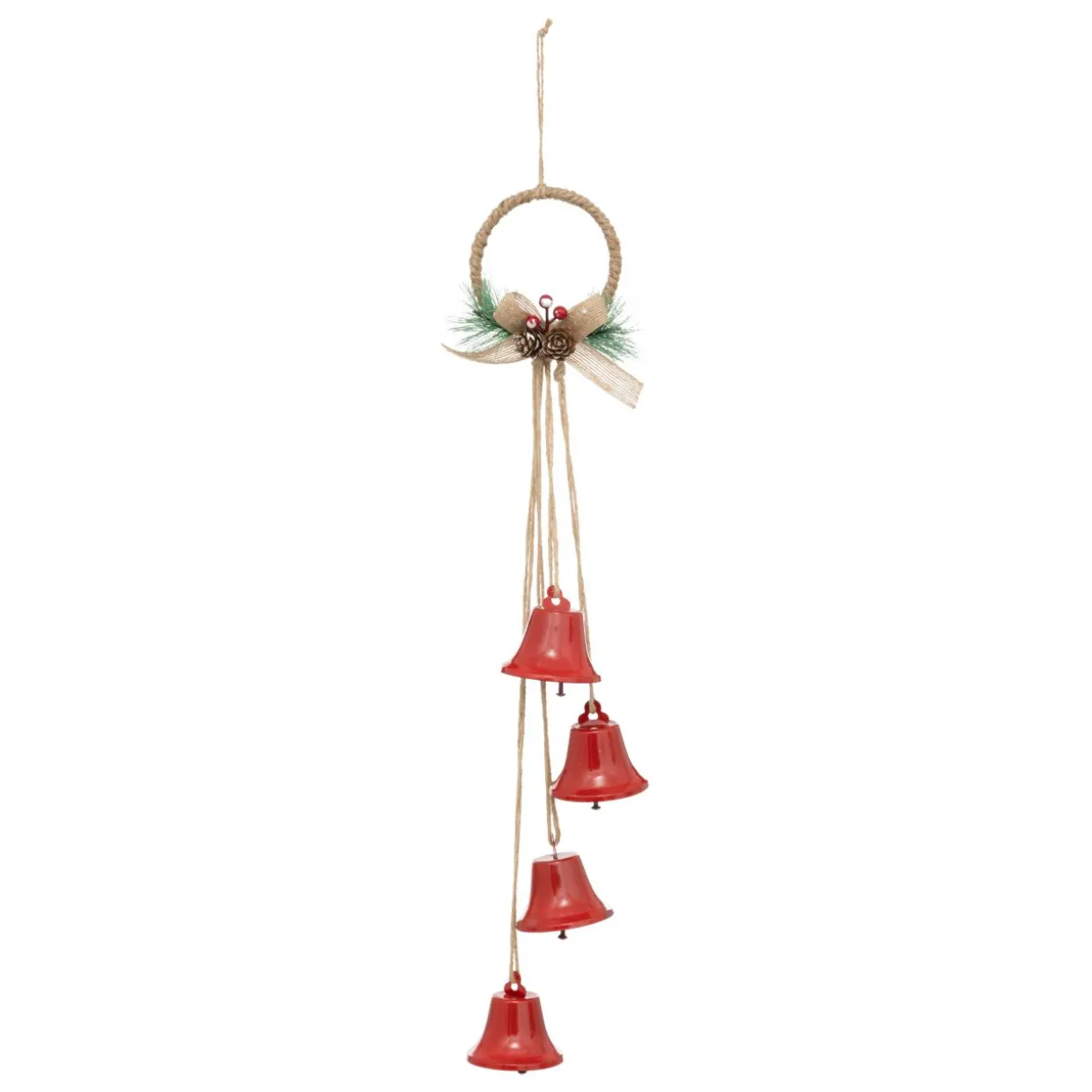 Suspension de Noël déco (H55 cm) Clochettes en métal Rouge