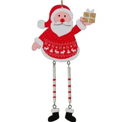 Suspension de Noël en feutrine (H20 cm) Papa Santa Rouge