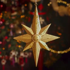 Suspension de Noël en métal (H18 cm) Étoile Venezia Or