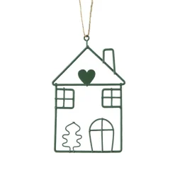 Suspension de Noël en métal (H13 cm) Maison d'hiver Vert clair