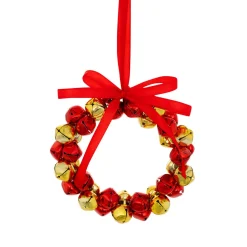 Suspension de Noël en métal (D10,5 cm) Grelots Rouge
