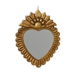 Suspension de Noël en métal (H20 cm) Miroir Exvoto Doré