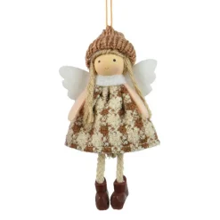 Suspension de Noël (H13 cm) Ange Isy Marron