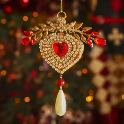 Suspension de Noël (H12 cm) Bijou précieux Rouge