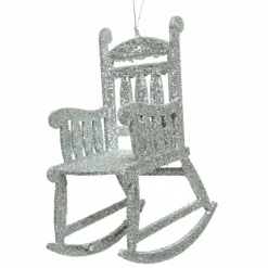 Suspension de Noël (H11 cm) Chaise à bascule Argent