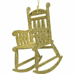 Suspension de Noël (H11 cm) Chaise à bascule Or