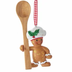 Suspension de Noël (H8 cm) Cuillère Marron